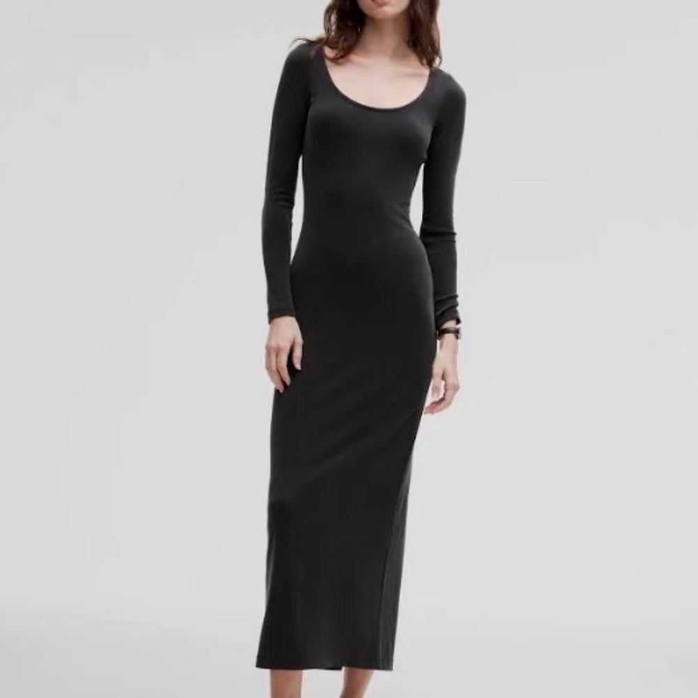 Lululemon Soft Jersey Long Sleeve Maxi Dress Black Size M